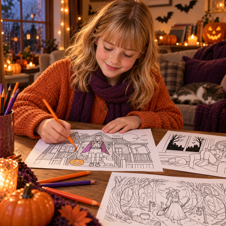 Dreamy Vibe Halloween Coloring Book PDF Cozy Spooky Fun for Every Coloring Lover! - real life photo 2