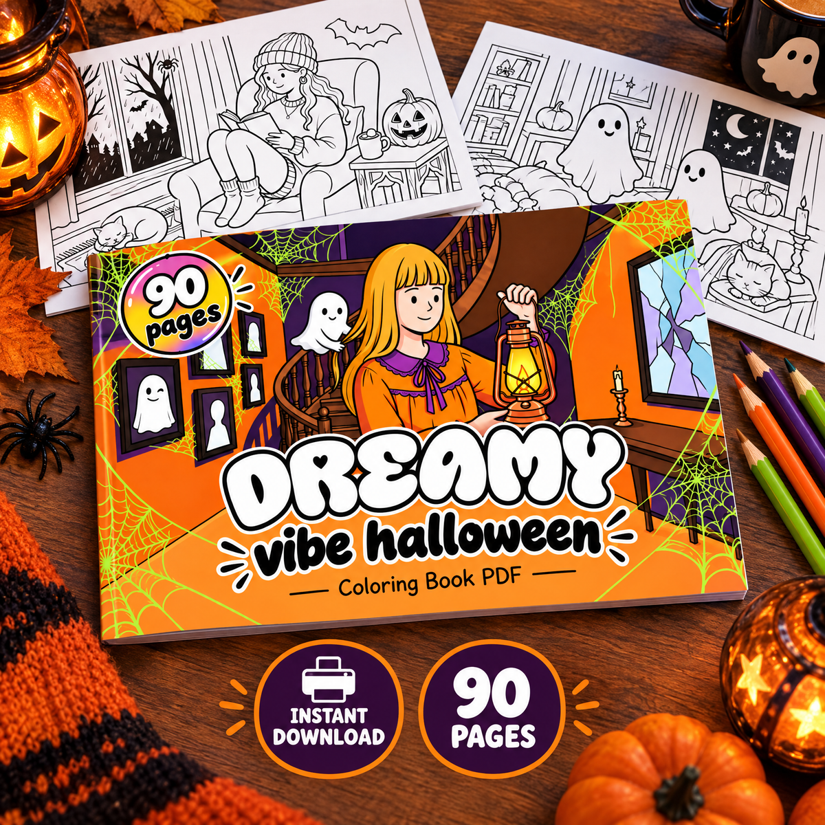 Dreamy Vibe Halloween Coloring Book PDF  Cozy Spooky Fun for Every Coloring Lover!
