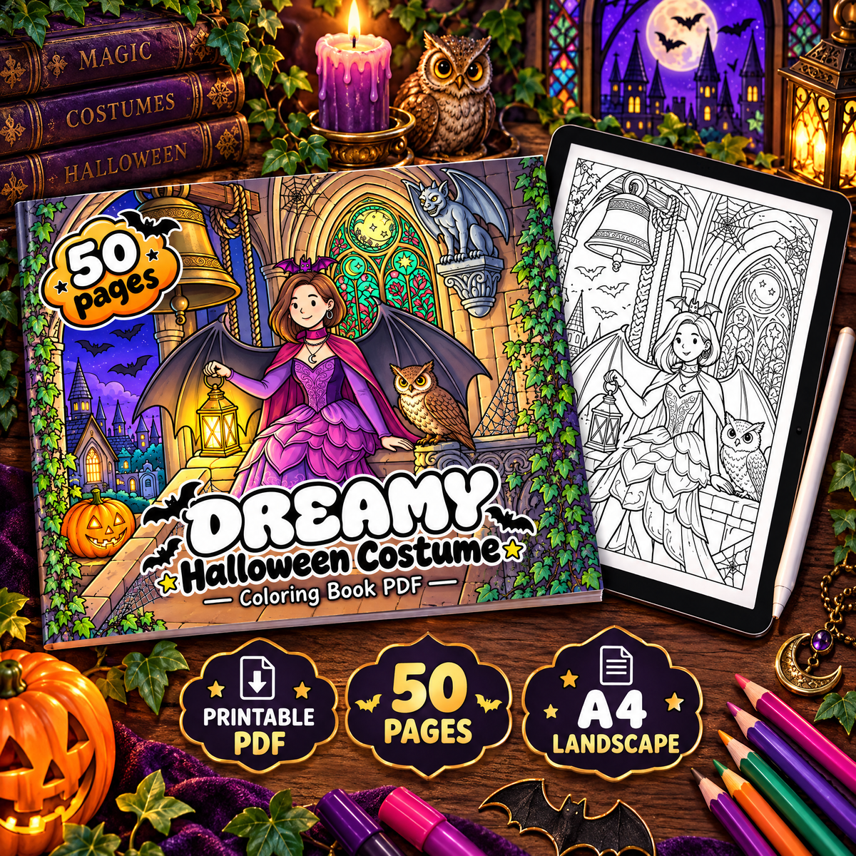 Dreamy Halloween Costume Coloring Book