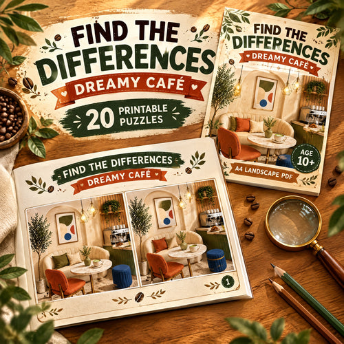 Find the Differences – Dreamy Café Edition Puzzle Book