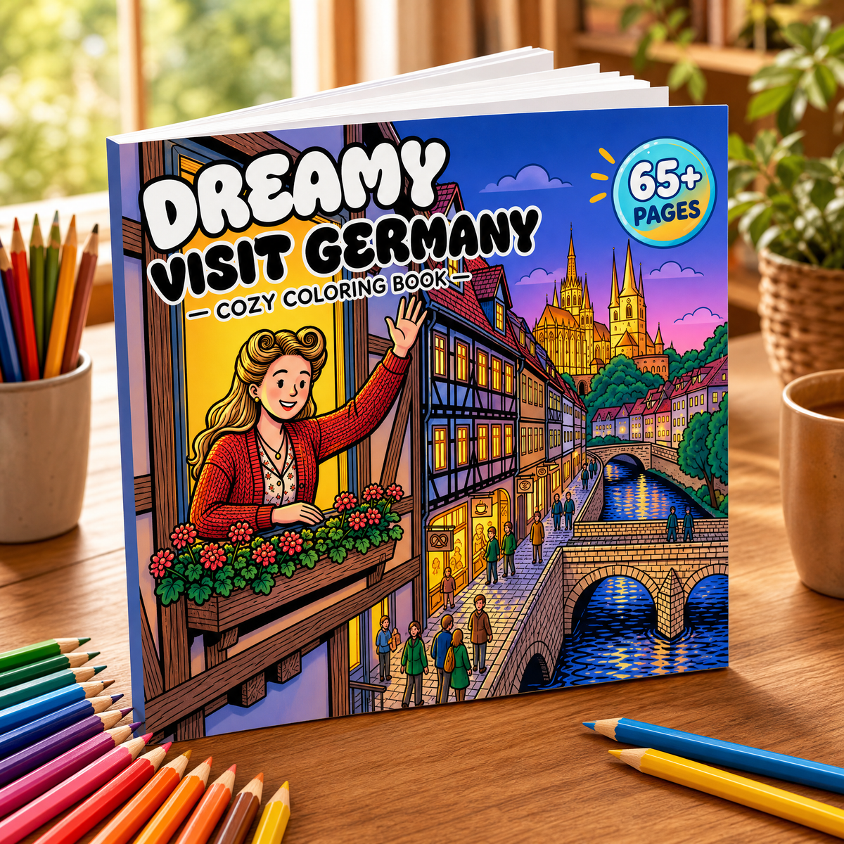 Dreamy Visit Germany: A Cozy Coloring Book for Adults &amp; Kids