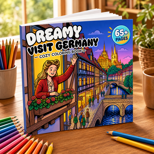 Dreamy Visit Germany: A Cozy Coloring Book for Adults &amp; Kids