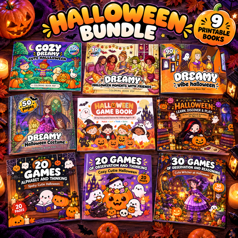 The Halloween Collection  - Coloring Books and Learning Games for Spooky Season