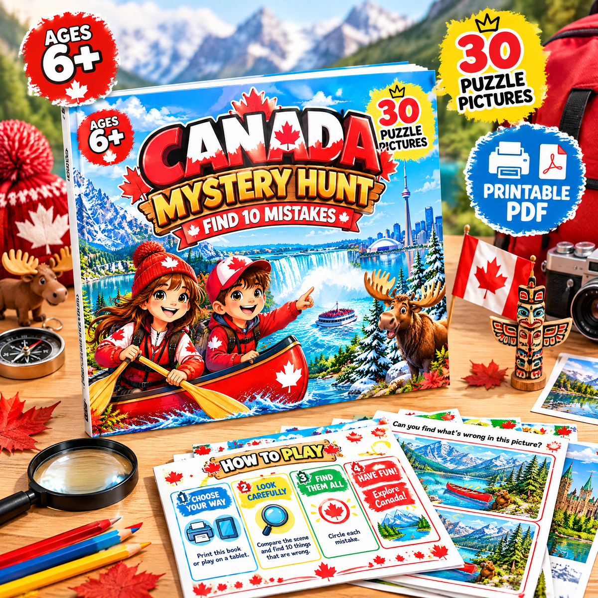 Explore Canada while searching for hidden anomalies - Printable PDF Activity Book