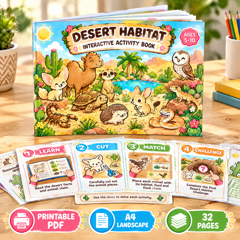 Desert Habitat — Interactive Activity Book for Kids Ages 5–10