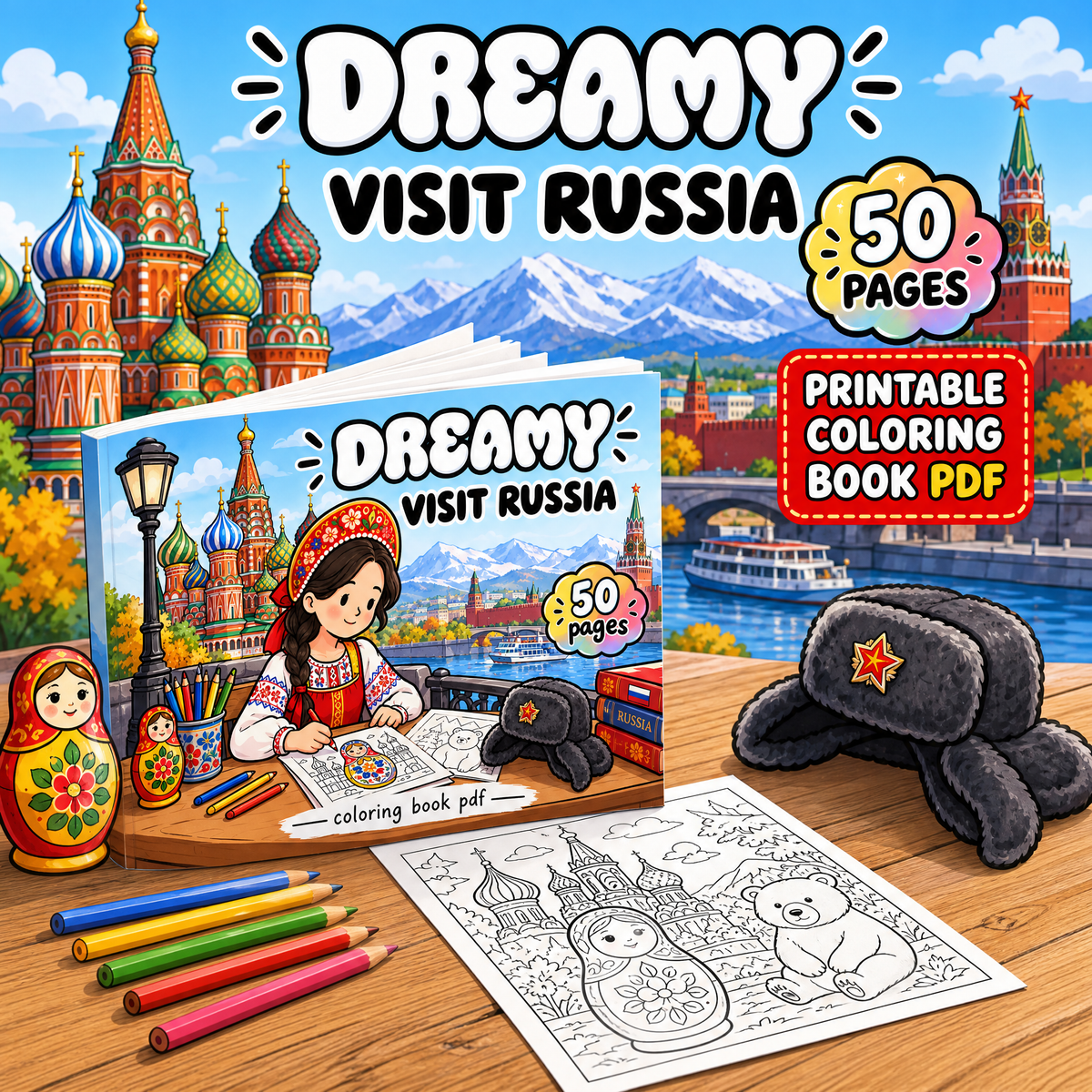 Dreamy – Visit Russia: Coloring Book