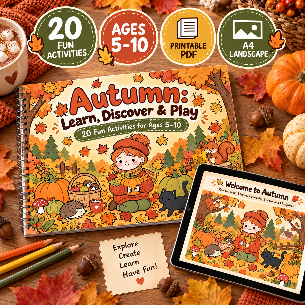 Autumn: Learn, Discover &amp; Play  Explore Autumn Through Counting, Matching, Patterns and Logic