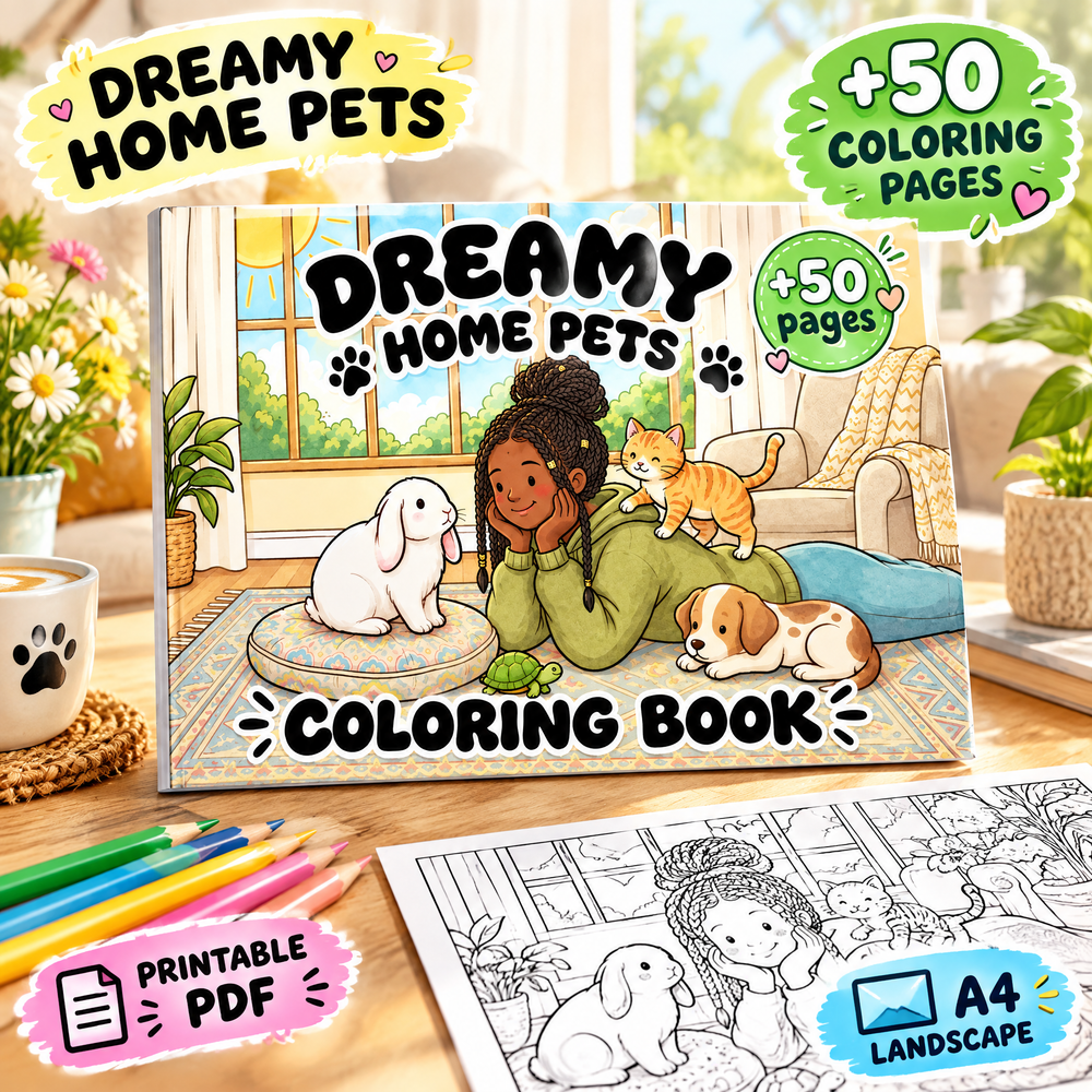 Dreamy Home Pets — Coloring Book