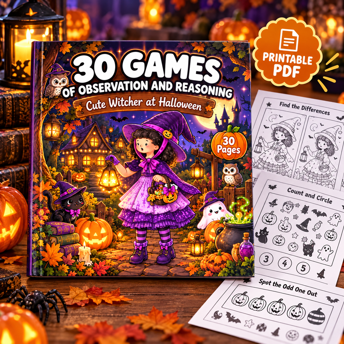 30 Games of Observation and Reasoning  Cute Witcher at Halloween