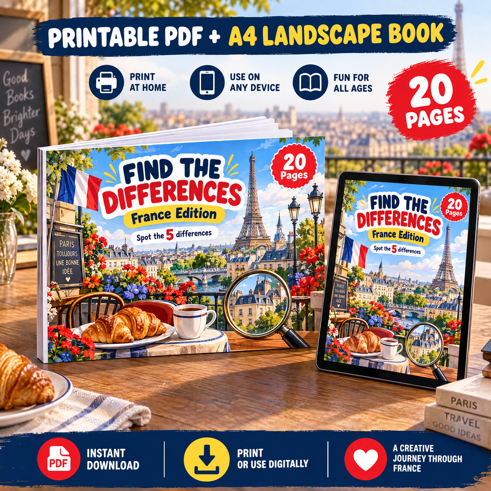 Find the Differences – France Edition Printable PDF