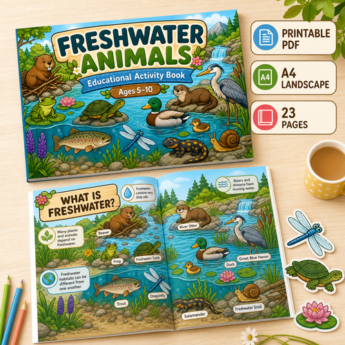Freshwater Animals Educational Activity Book PDF