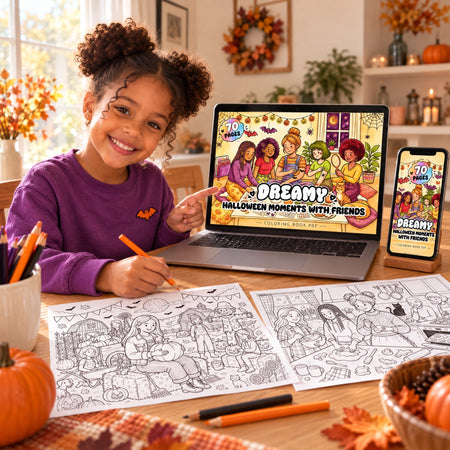 Dreamy Halloween Moments with Friends  A Coloring Book for Spooky Days and Cozy Nights - real life photo 2