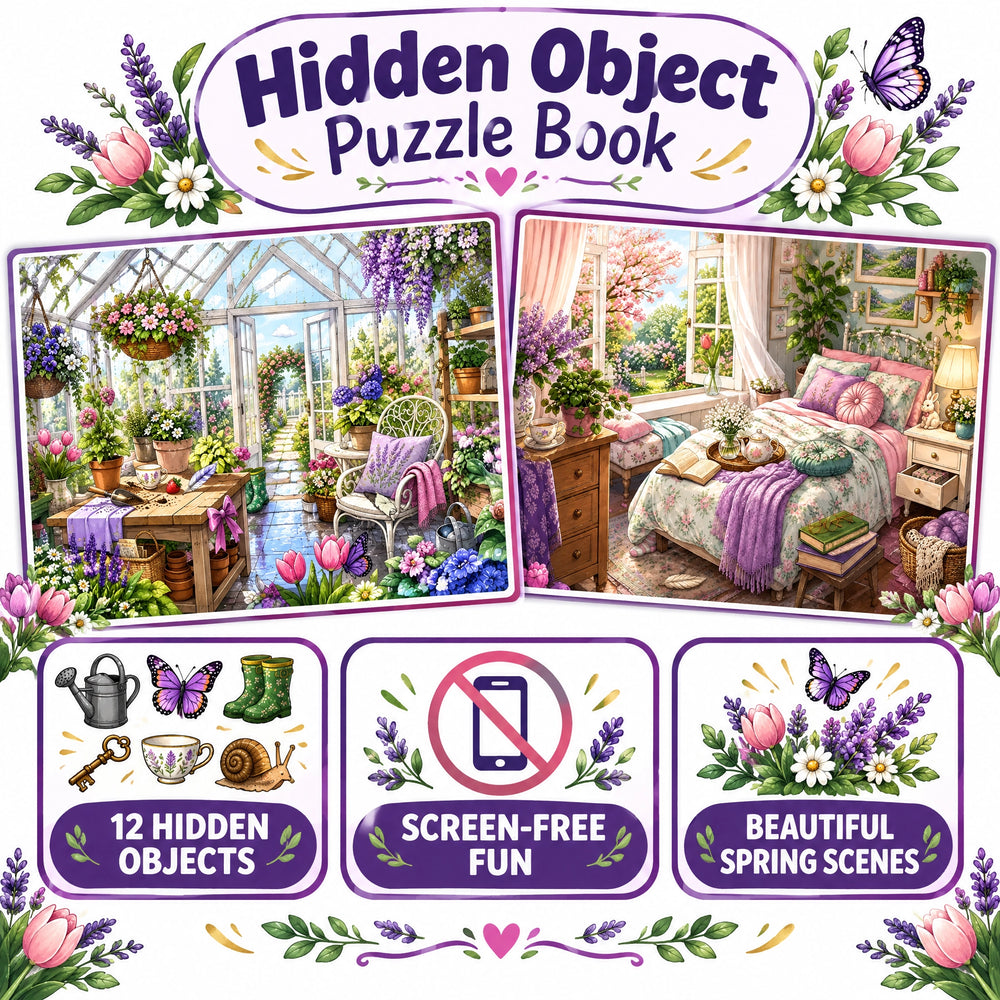 Find 12 Hidden Objects – Spring Edition Puzzle Book
