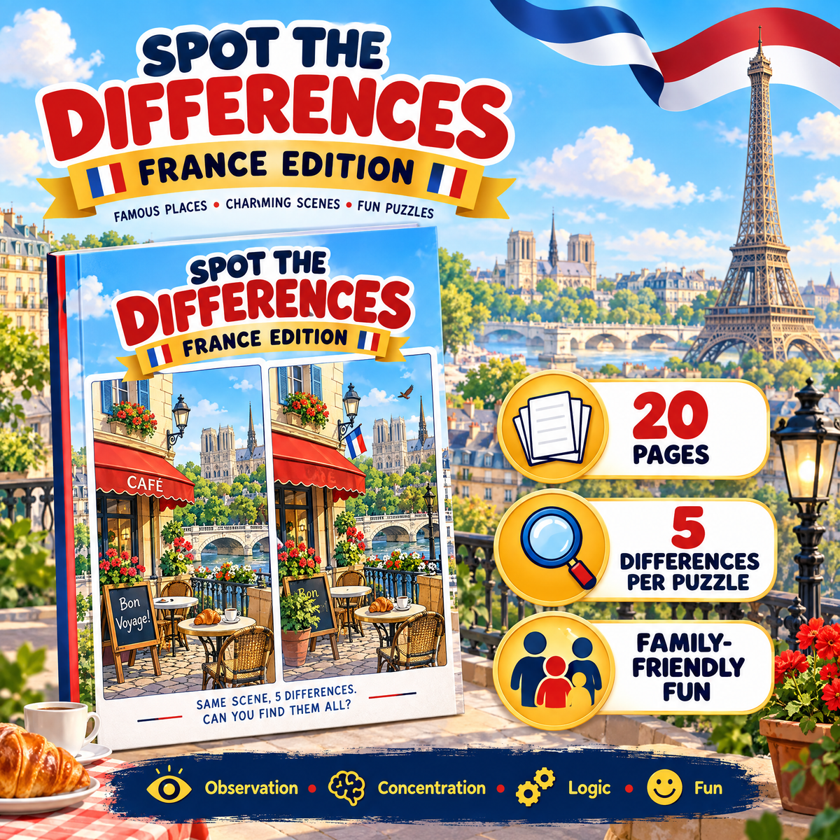 Find the Differences – France Edition Printable PDF