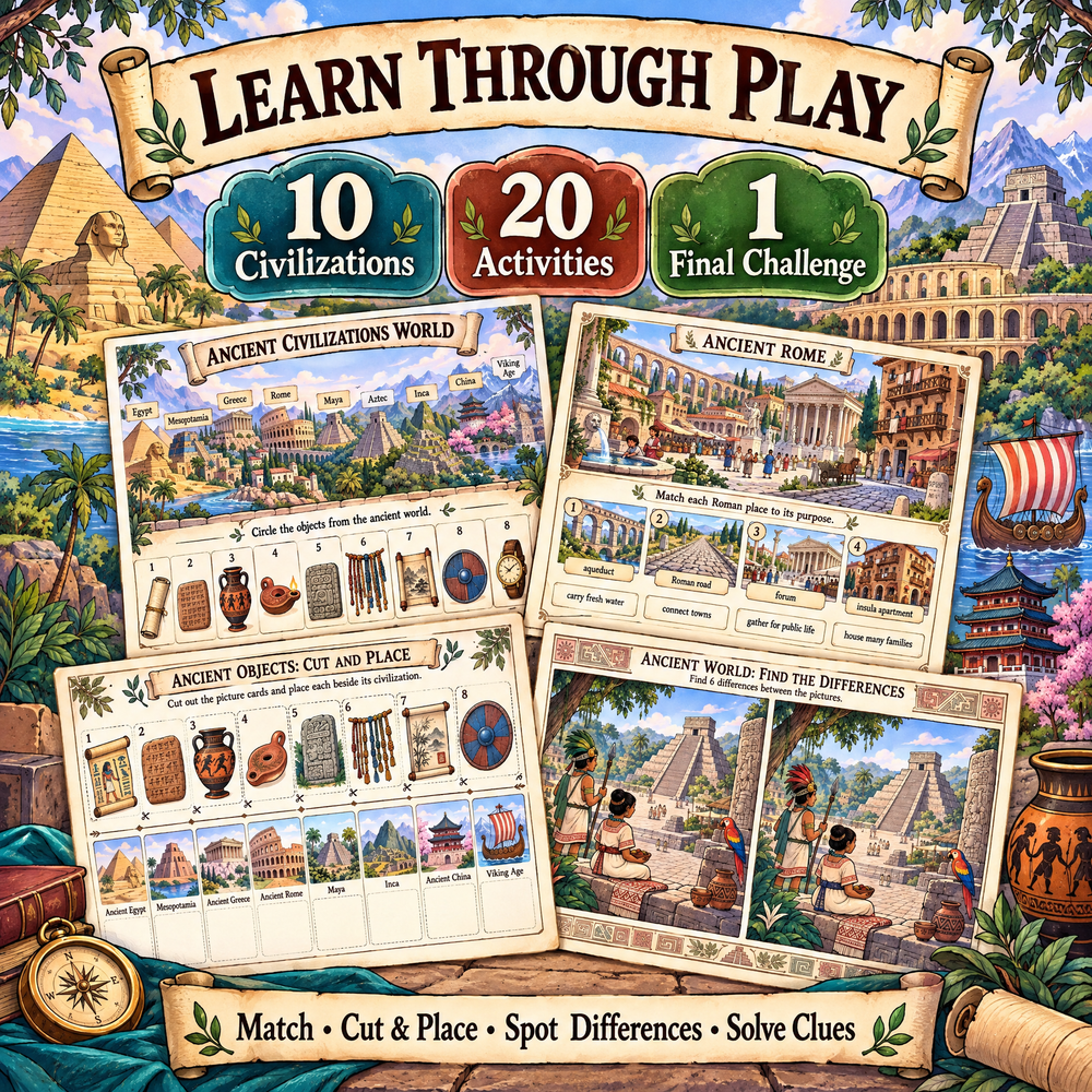 Ancient Civilizations World – Illustrated Activity Book