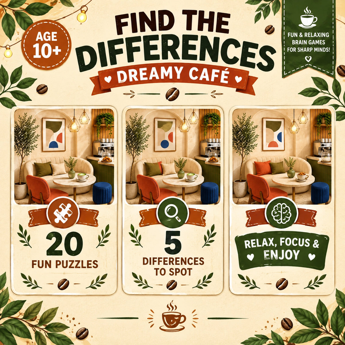 Find the Differences – Dreamy Café Edition Puzzle Book
