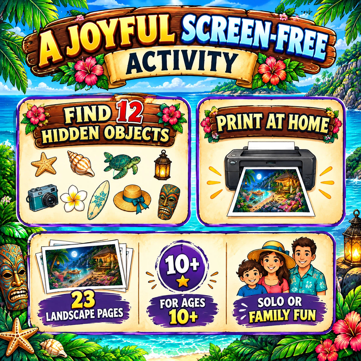 Theme Island Hidden Objects – Tropical Adventure Activity Book