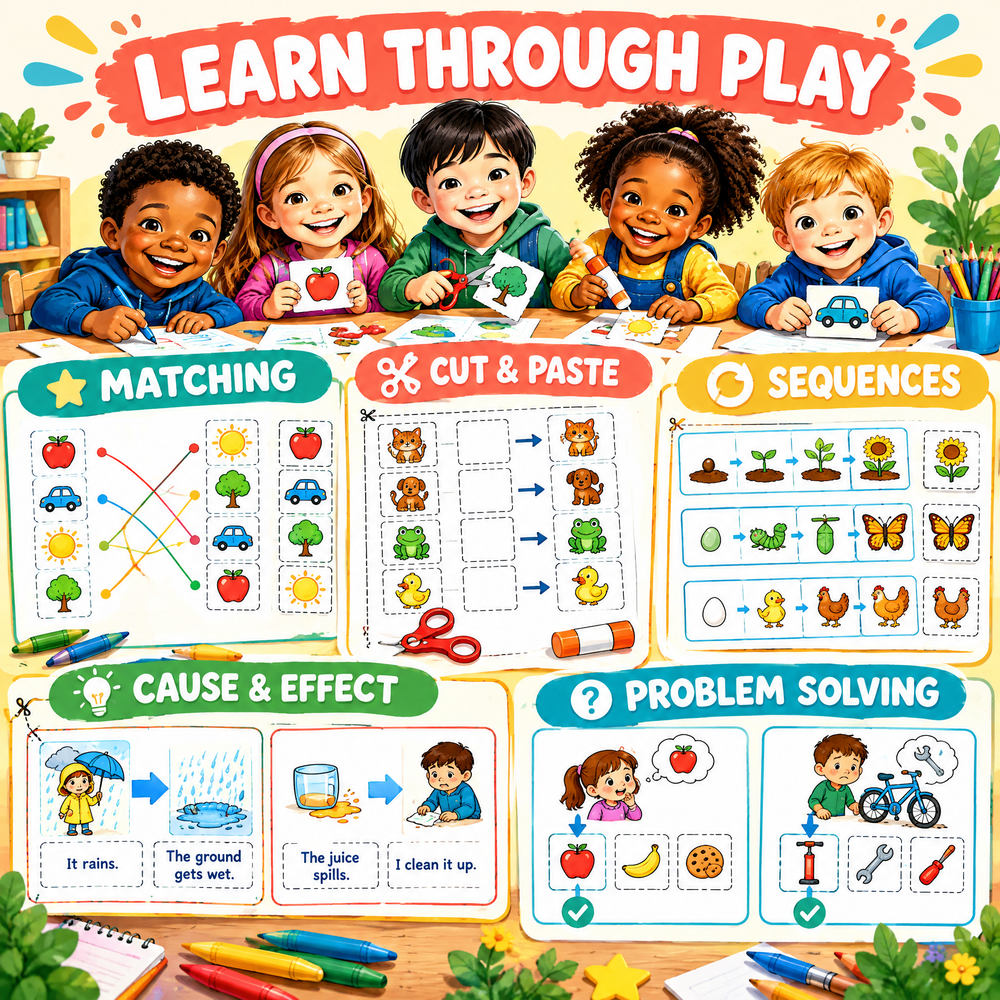 Children at School 30 Printable Learning Games for Kids Ages 5–10
