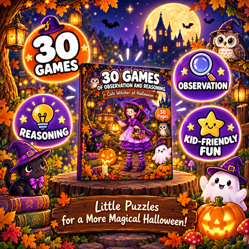 30 Games of Observation and Reasoning  Cute Witcher at Halloween