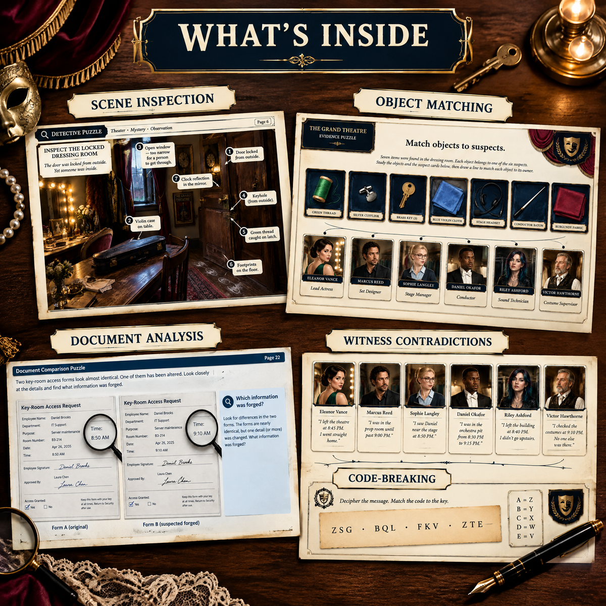 The Mystery of the Vanishing Violin — Printable Detective Puzzle Book