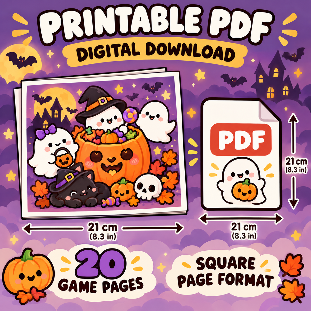 20 Games of Observation and Thinking  - Cozy Cutie Halloween Puzzles to Print and Play