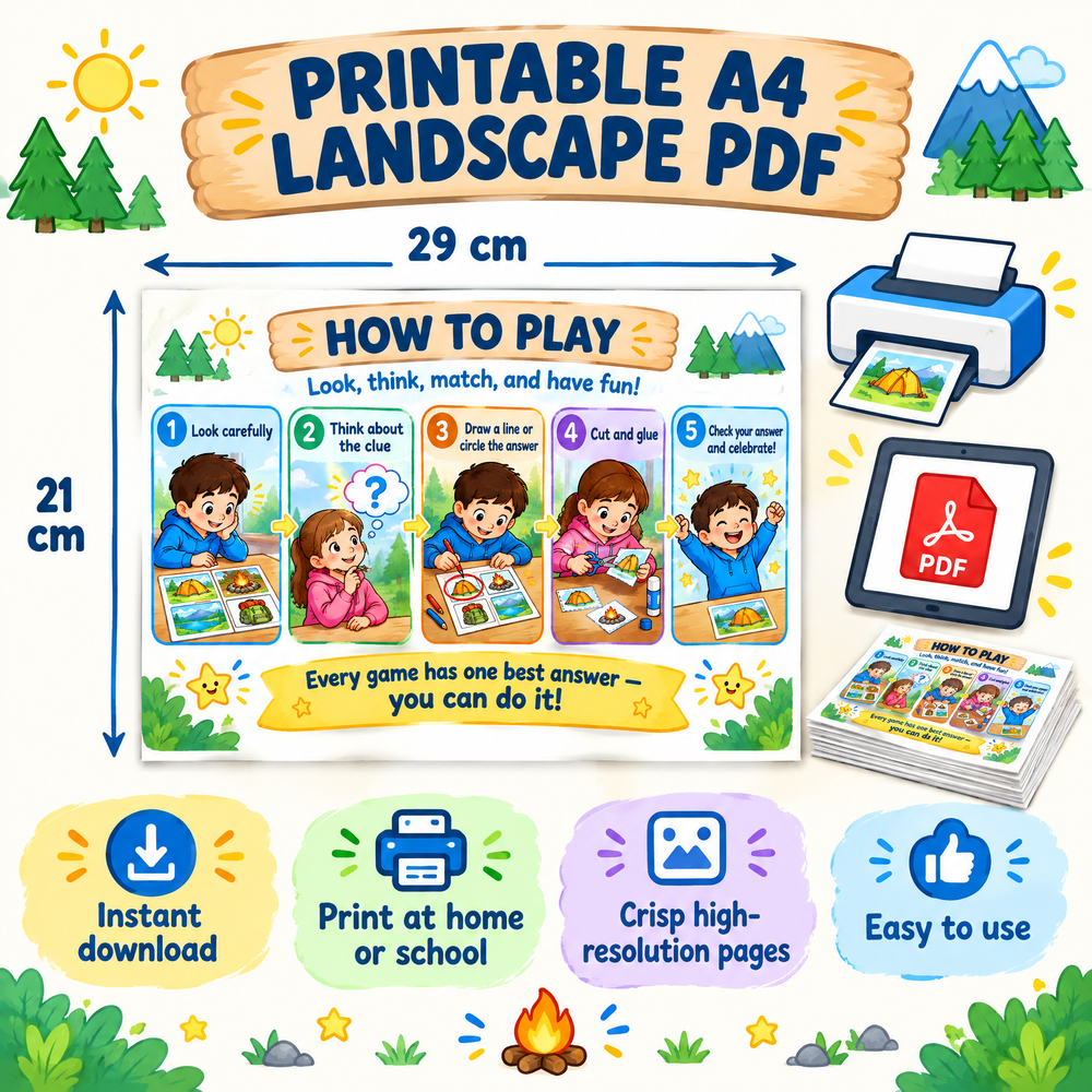 Kids in the Playground: 30 Fun Learning Games Printable PDF