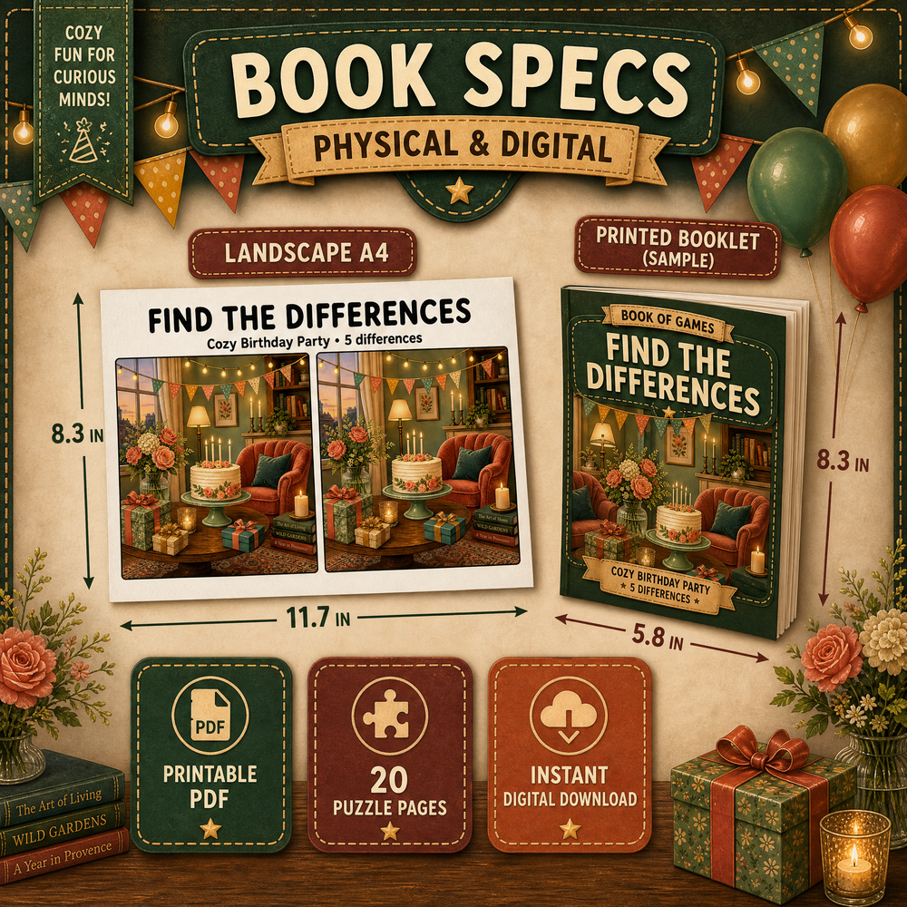 Find the Differences: Book of Games – Cozy Party Edition