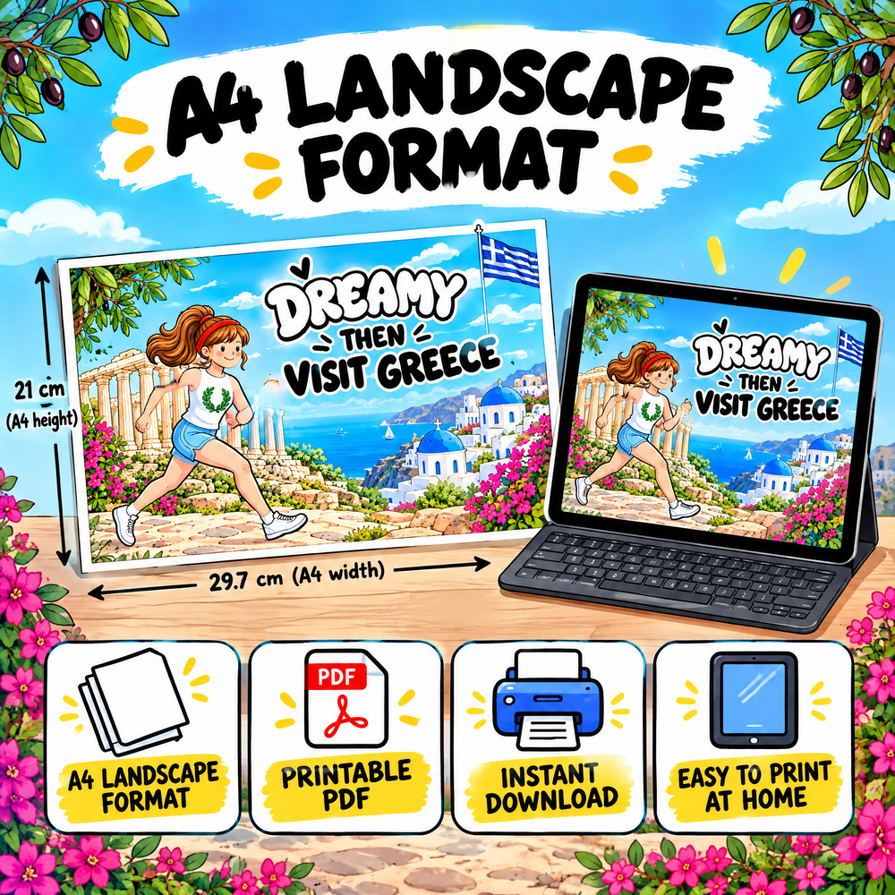 Dreamy Then Visit Greece — Coloring Book for Kids