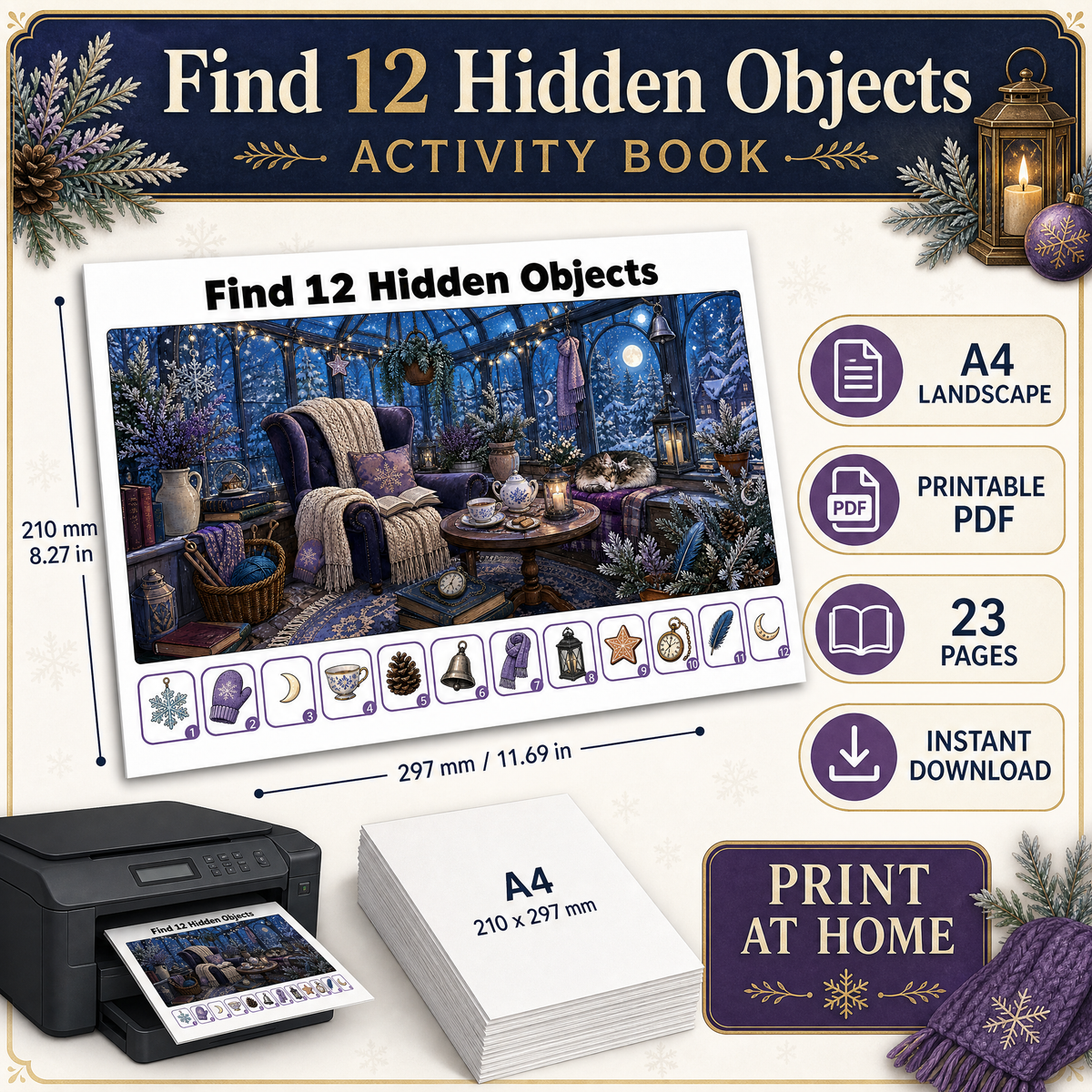 Find 12 Hidden Objects: Dreamy Winter Edition