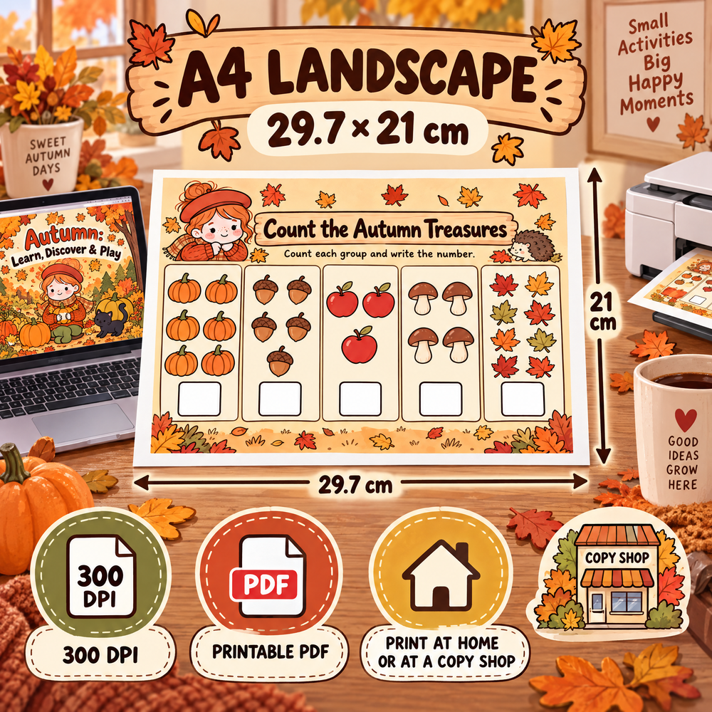 Autumn: Learn, Discover &amp; Play  Explore Autumn Through Counting, Matching, Patterns and Logic