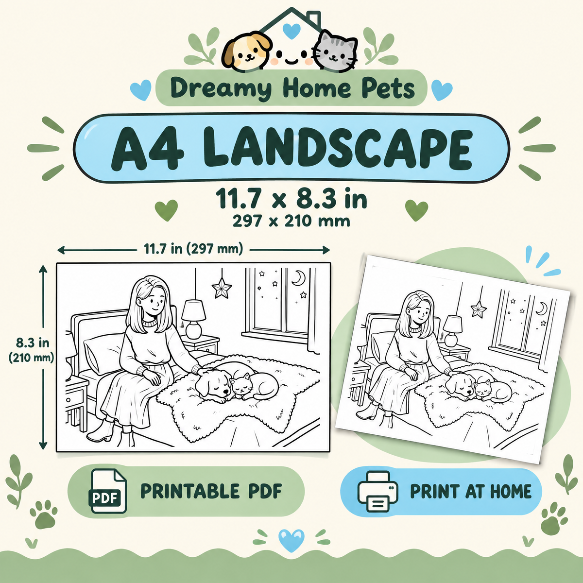 Dreamy Home Pets — Coloring Book