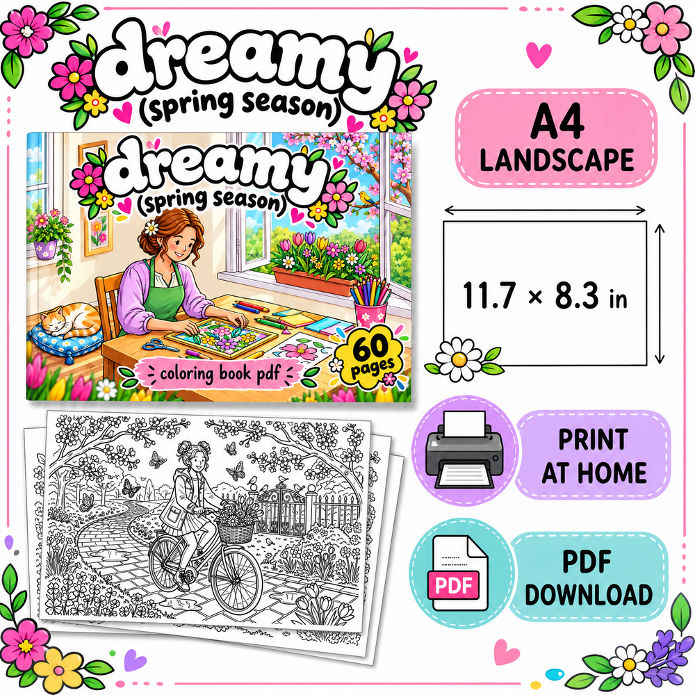 Dreamy Spring Coloring Book PDF