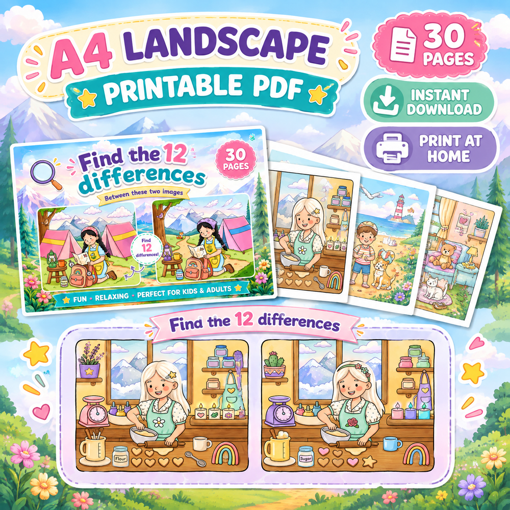 Find the 12 Differences montaine Edition – Printable PDF Activity Book, 30 Pages Find 12 differnce montaine.pdf