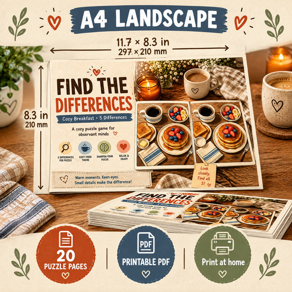 Find the Differences: Cozy Food Puzzle Book