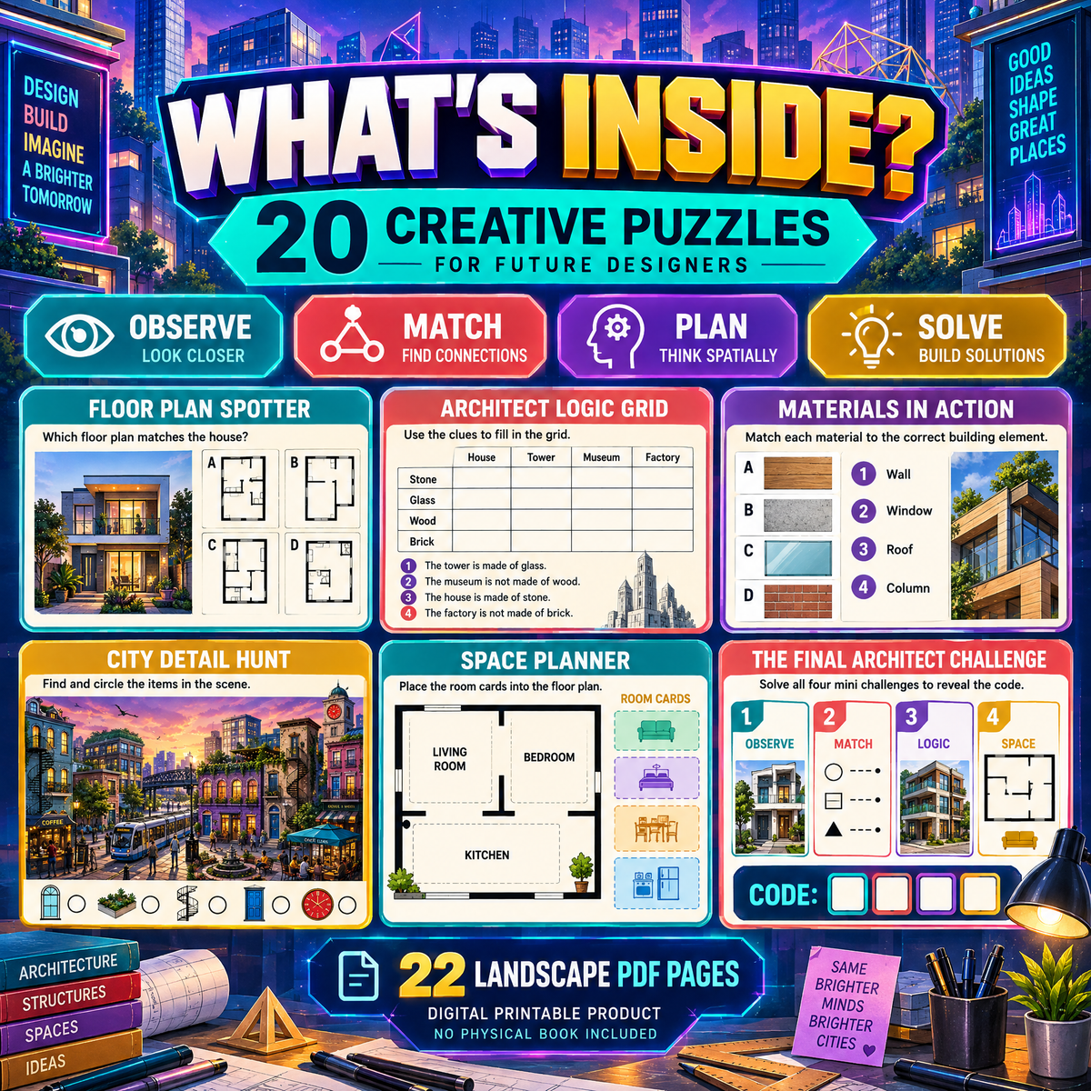 The Architect Game – 20 Creative Puzzles for Future Designer
