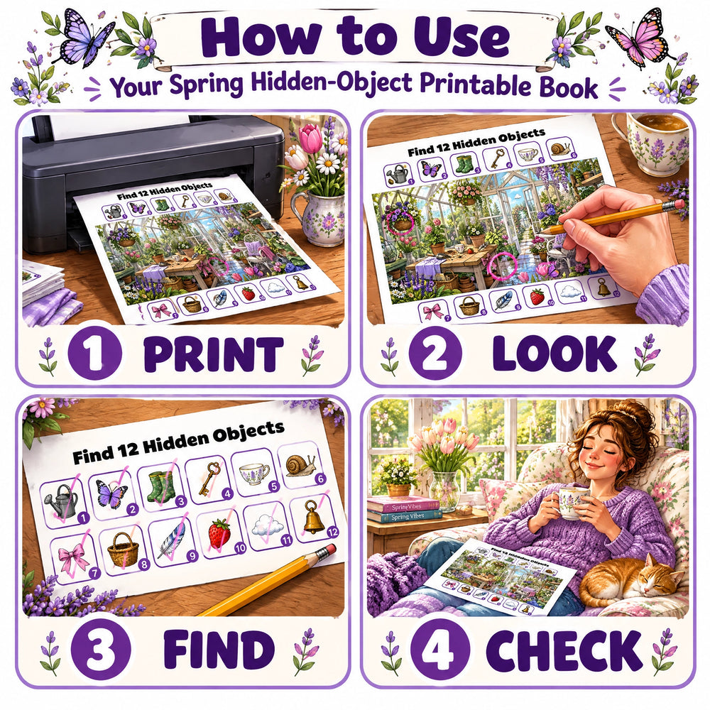 Find 12 Hidden Objects – Spring Edition Puzzle Book