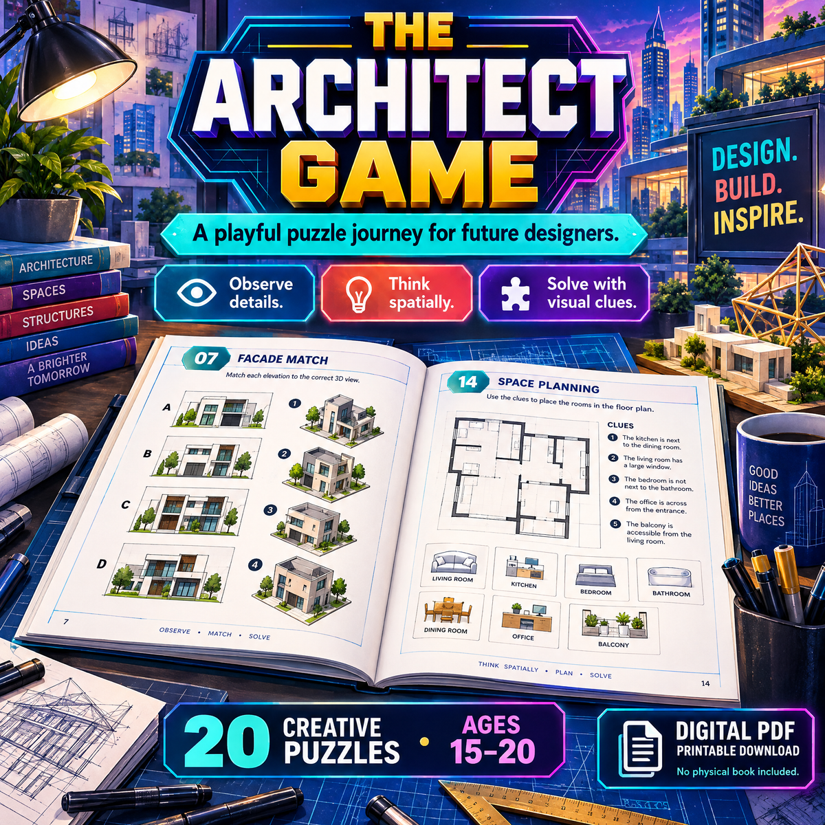 The Architect Game – 20 Creative Puzzles for Future Designer