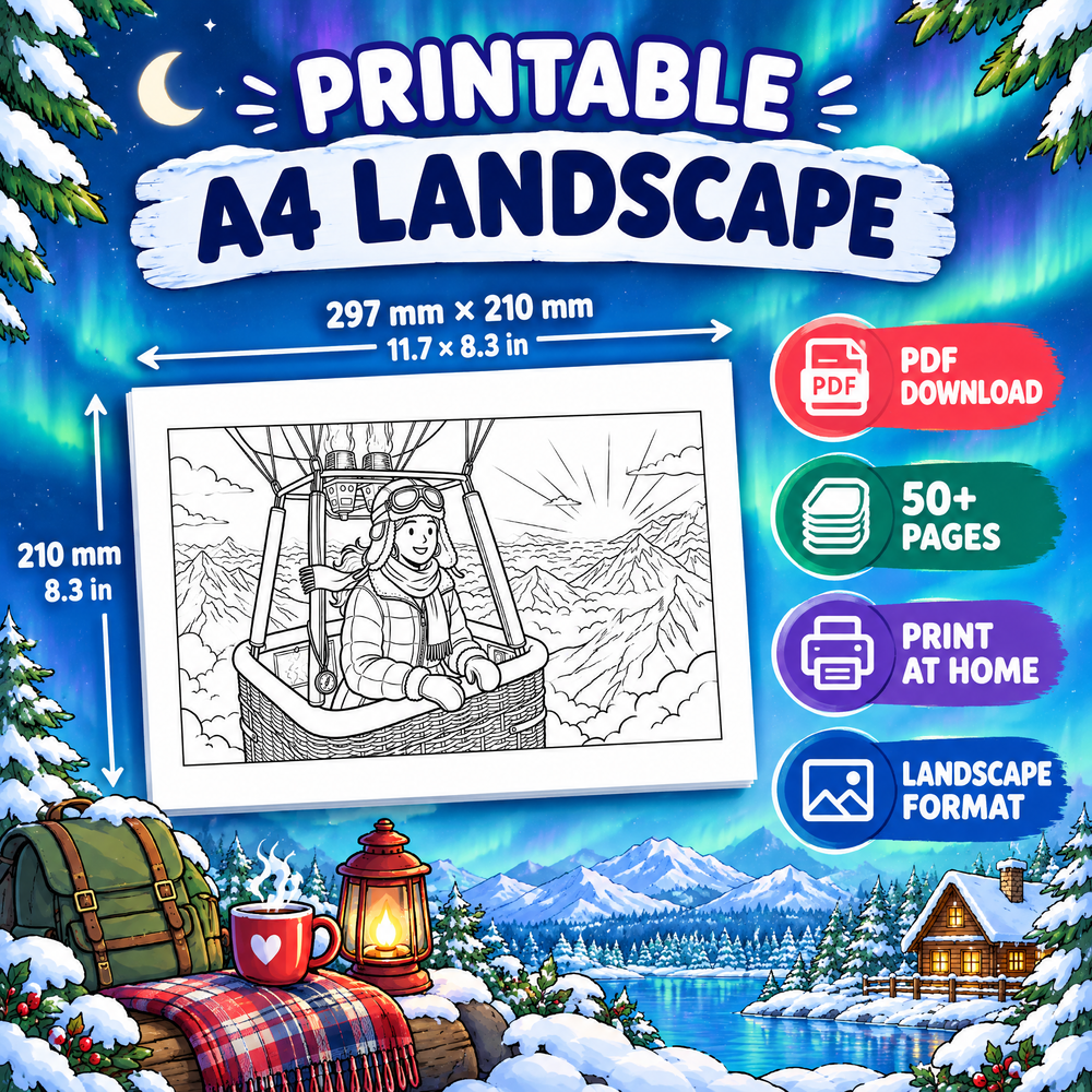 Dreamy Winter Season Coloring Book – 50 Printable Cozy Winter Pages