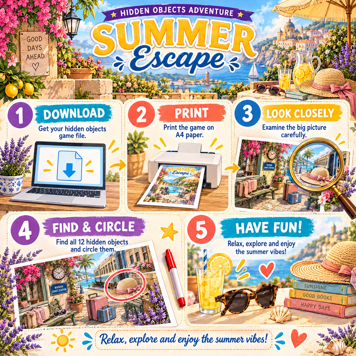 Dreamy Summer Escape – Hidden Objects Game for Kids