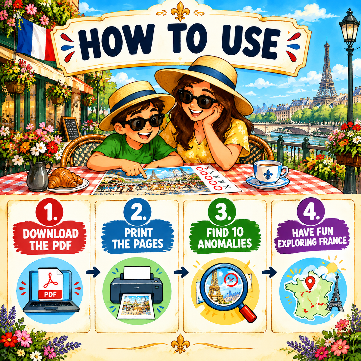 France Find the Mistakes – Printable Activity Book