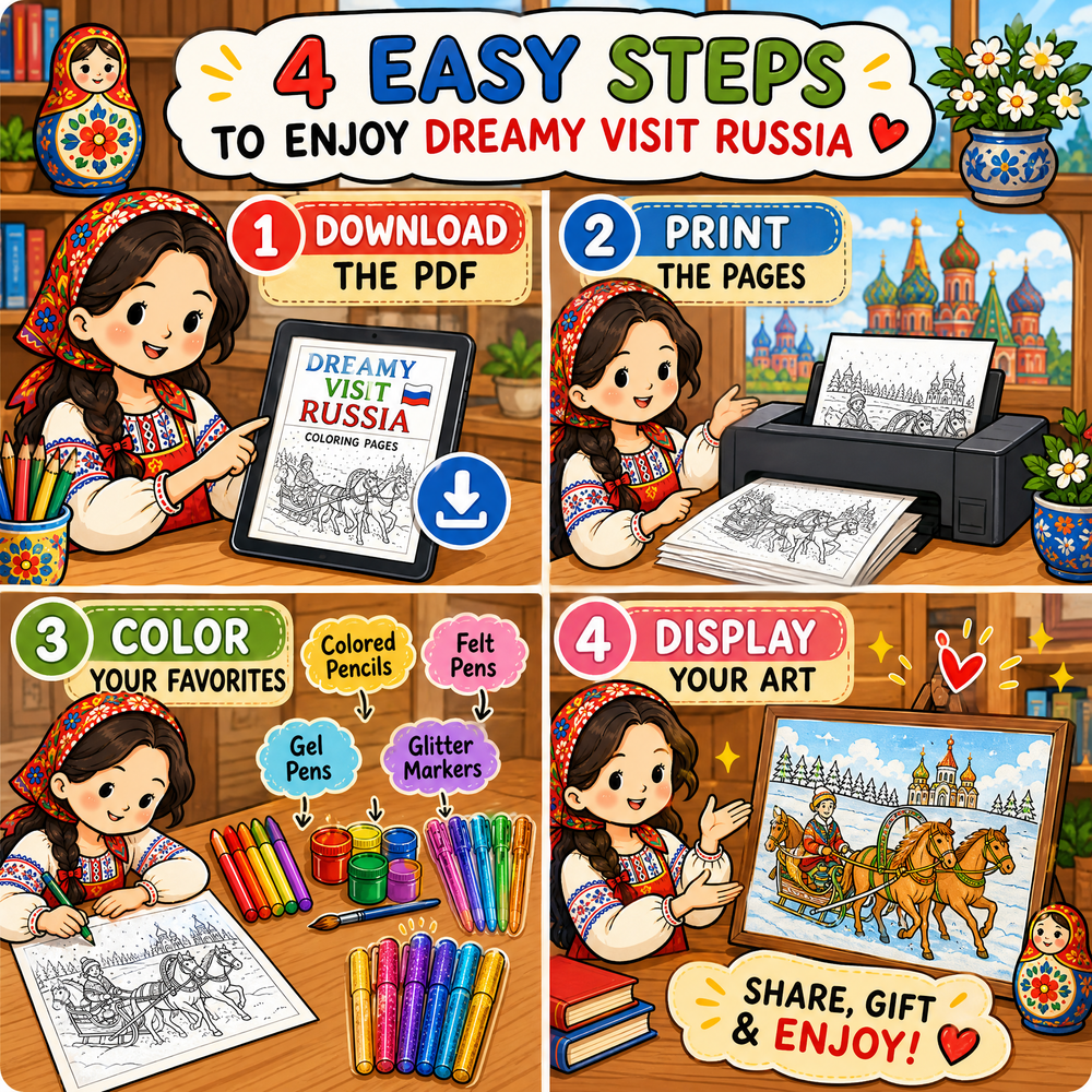 Dreamy – Visit Russia: Coloring Book
