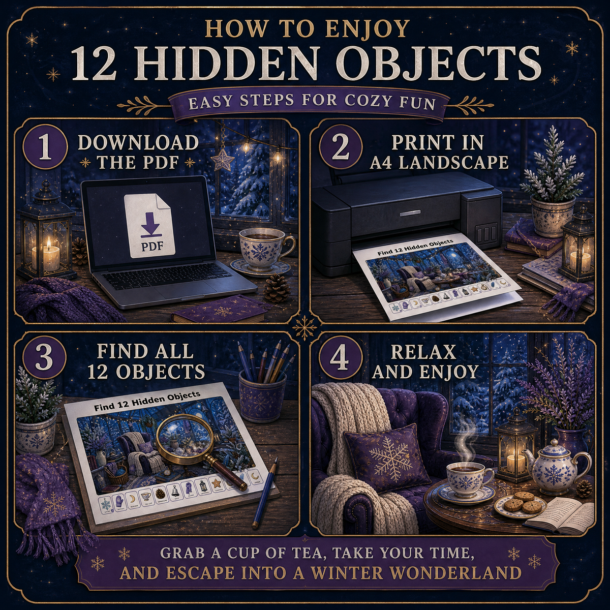 Find 12 Hidden Objects: Dreamy Winter Edition