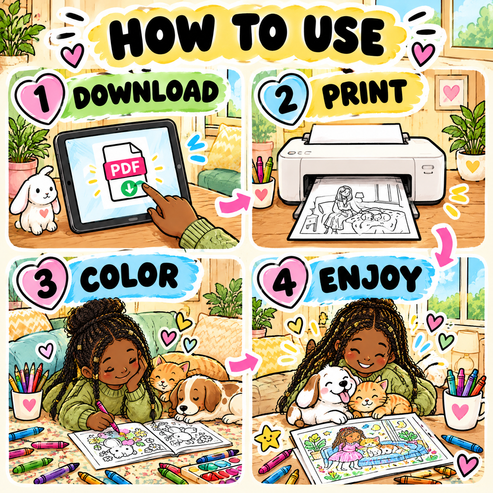 Dreamy Home Pets — Coloring Book