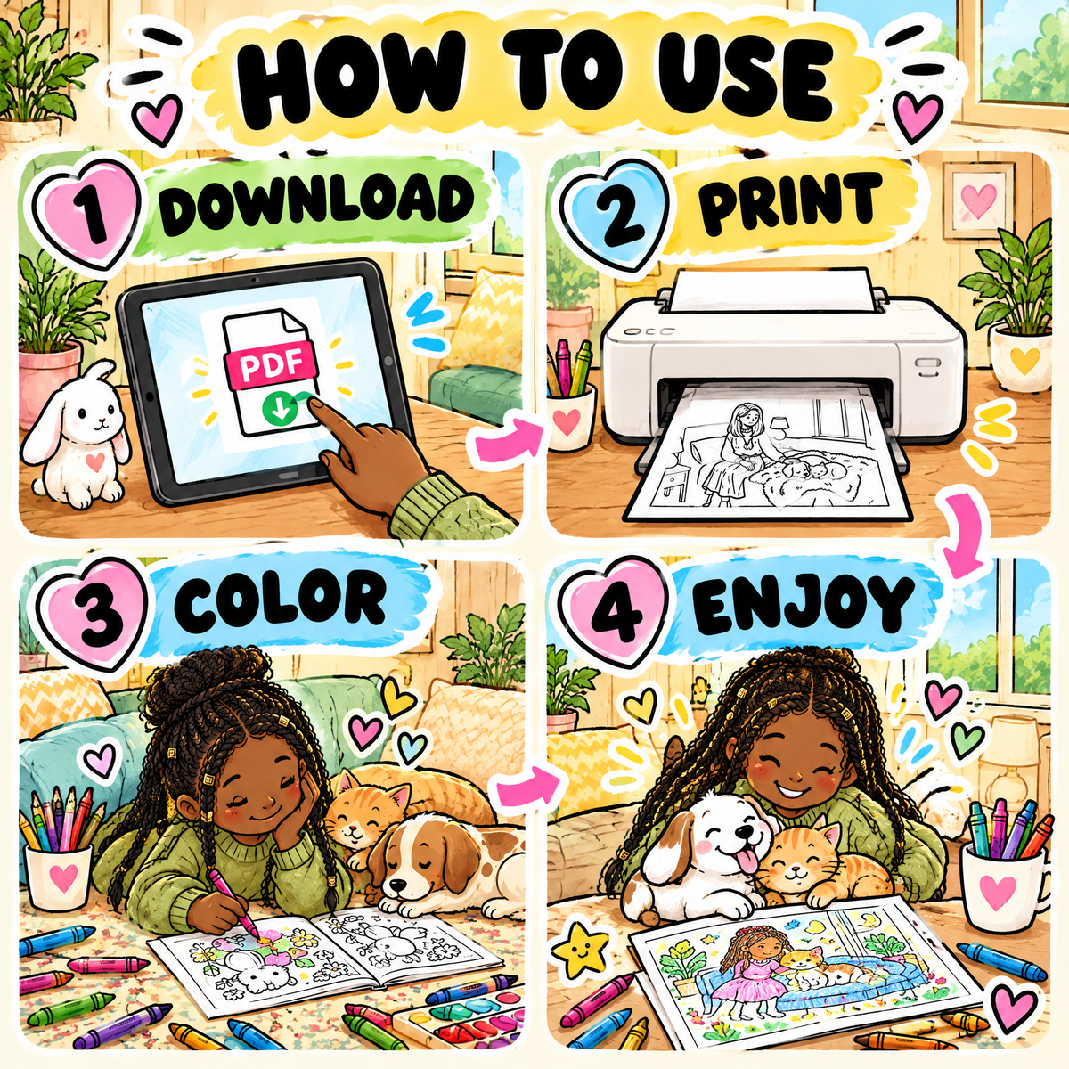 Dreamy Home Pets — Coloring Book
