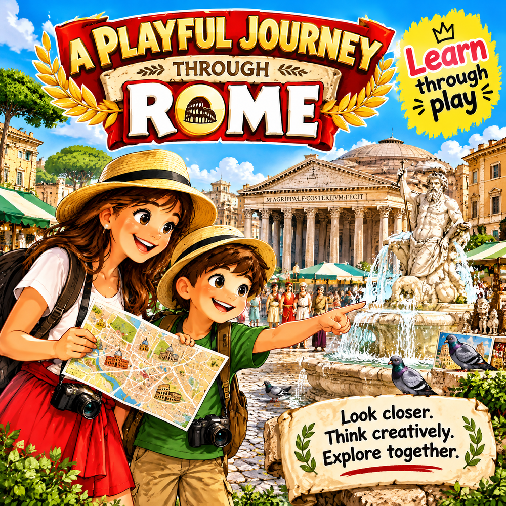Explore Rome while searching for hidden anomalies - Printable PDF Activity Book