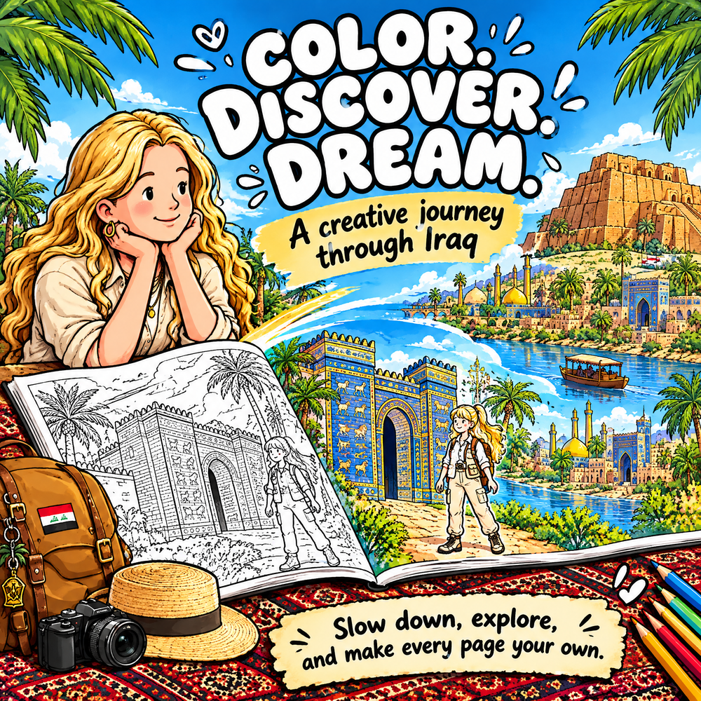 Dreamy Travel to Iraq – Coloring Book Travel Edition