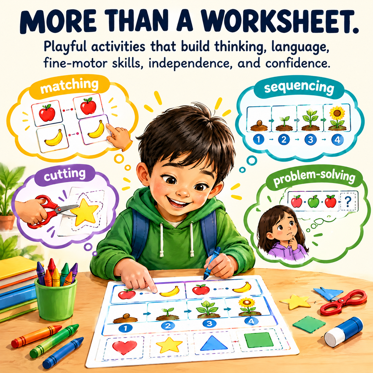 Children at School 30 Printable Learning Games for Kids Ages 5–10