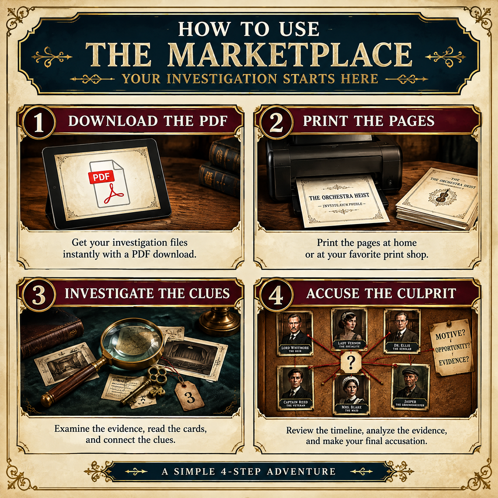 The Mystery of the Vanishing Violin — Printable Detective Puzzle Book