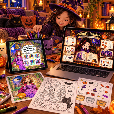 The Halloween Collection  - Coloring Books and Learning Games for Spooky Season - real life photo 3
