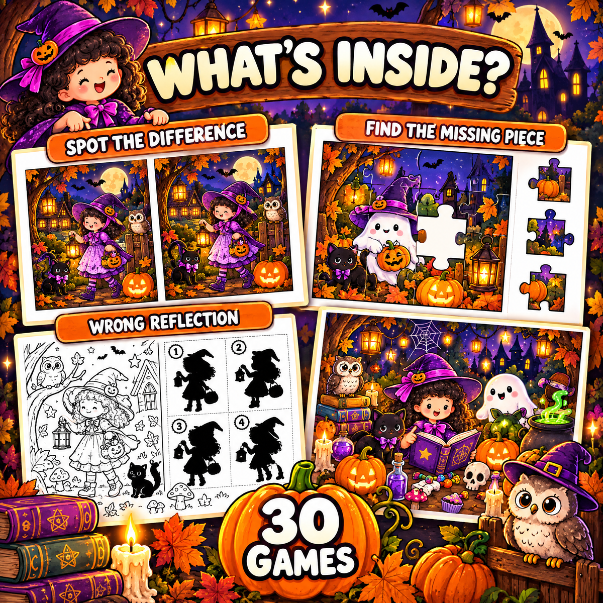 30 Games of Observation and Reasoning  Cute Witcher at Halloween